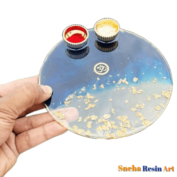 Resin Platter with roli chawal katori