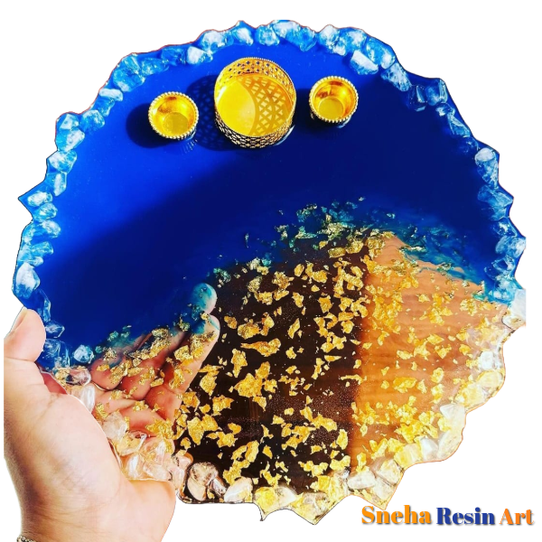 Resin Platter with roli chawal katori